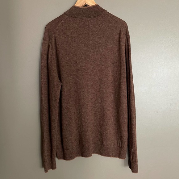 Raffi The Palmer Pullover Wool Sweater Sz XXL Long Sleeve Quarter Zip Mock Neck - Picture 15 of 16